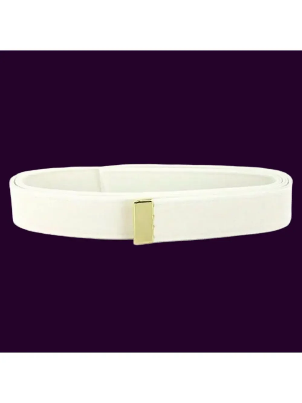 VANGUARD l NAVY BELT: WHITE CNT WITH 24K GOLD plated TIP - FEMALE